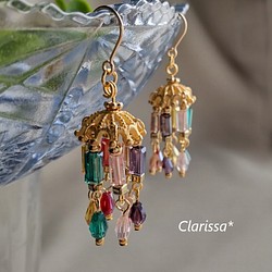 【再販 】＊k14gf＊ ～ メリーゴーランド風 シャンデリア ピアス/イヤリング ～ アンティーク調 ピアス（フック・チェーン） Clarissa*  通販｜Creema(クリーマ) 15026657