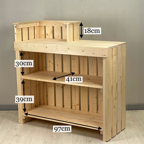 受注製作_BARIKI_レジカウンター 木製カウンター 幅110cm × 奥行57cm