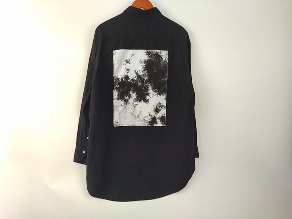 &lt;OSOCU&gt;赤塔棉布襯衫剩餘布圖形設計名古屋黑紋染色升級再造 第1張的照片
