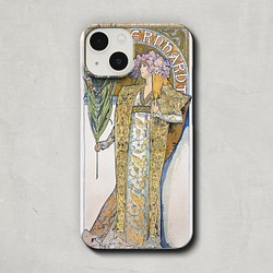 スマホケース / アルフォンス ミュシャ「ジスモンダ」 iPhone 全機種対応 花 女性 リトグラフ レトロ 個性的 1枚目の画像