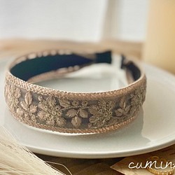 インド刺繍リボン カチューシャ インド刺繍 ヘアアクセサリー 刺繍