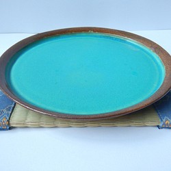 トルコブルー平大皿 1枚目の画像