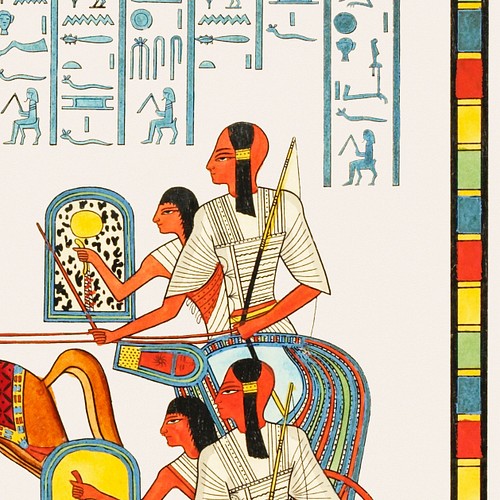 【NO.420】エジプトの壁画アートポスター☆中東歴史カラフルお洒落エキゾチック