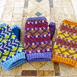 【即納可】ウール・編み込み手袋（N-410105）・ペルーニット 1枚目の画像
