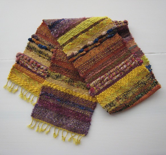 毛糸の手織りマフラー219 1枚目の画像