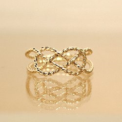 14kgf＊あわじ結び＊リング＊極【金】Awaji knot gold ring 1枚目の画像