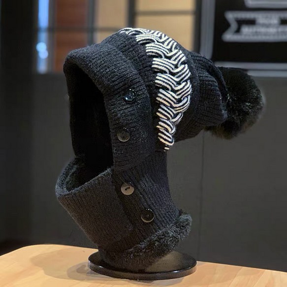 冬の帽子 裏起毛 ニットハット ニット帽 帽子＆マフラー 1枚目の画像