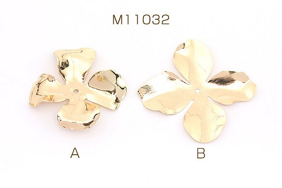 M11032-B  24個  メタルフラワーパーツ ビーズキャップパーツフラワーチャームパーツ ゴールド  3X（8ヶ） 1枚目の画像