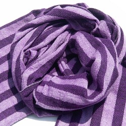 喀什米爾Cashmere 針織圍巾 純羊毛圍巾 手織圍巾 編織圍巾-紫色 沙發巾手織毯 花朵藤蔓葉子 露營蓋毯保暖美麗 第1張的照片