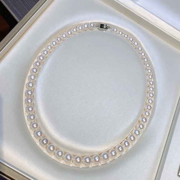 【高級】無核淡水真珠　一連ネックレスs925