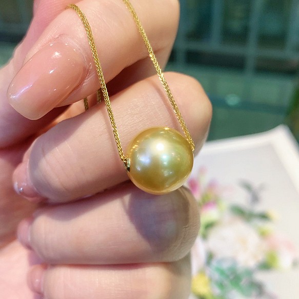 【高級】南洋真珠　一粒パールネックレスk18