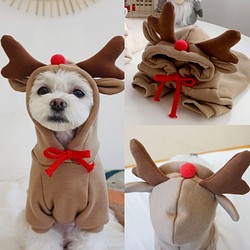 犬服 可愛い ペットウェア 犬ウェア  冬 マルチーズ クリスマス 1枚目の画像