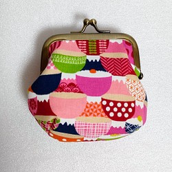 がま口の財布《富士山とお椀》ピンク系 1枚目の画像