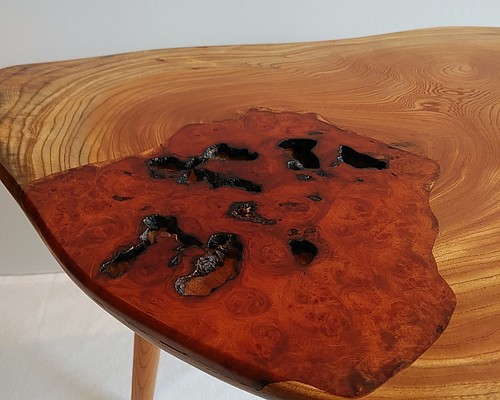 楕円形のテーブル サイドテーブル・おしゃれスツール・無垢材