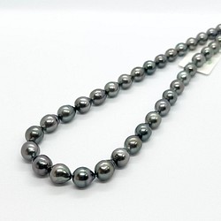 黑珍珠珍珠項鍊半巴洛克式約 10-8 毫米大溪地珍珠 第1張的照片