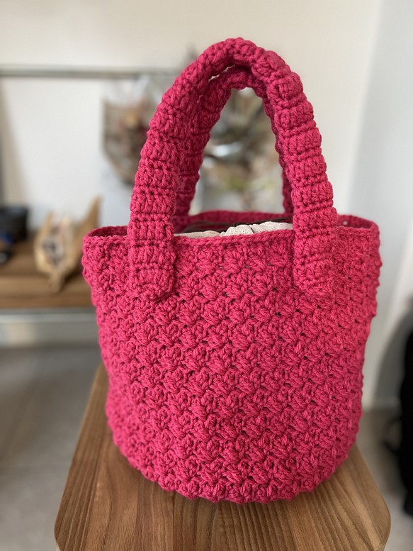 WEB限定カラー (最終価格)knit handmade bag 手作りニットバッグ