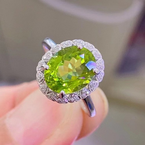 ⭐天然 ペリドット ダイヤ リング k18 3.5ct-