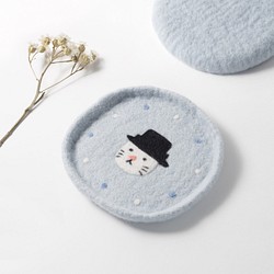羊毛氈置物盤 / 杯墊 - 雪人米米  全手工 原創設計 第1張的照片