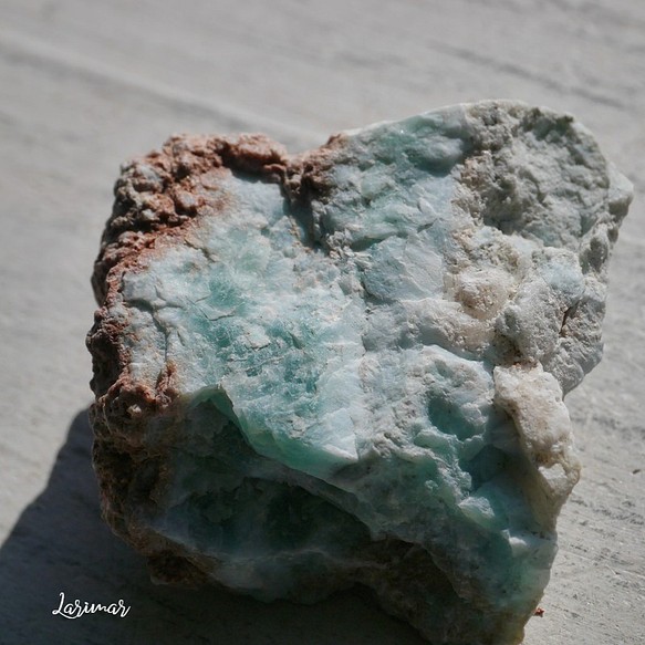 天然石ラリマー約36mm(ドミニカ共和国産)約29g 母岩付き原石ラフロック鉱物鉱石[lar-221208-08]