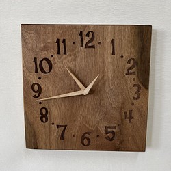 木の時計＜ウォールナット＞掛け時計wnc-1129　木製時計 1枚目の画像