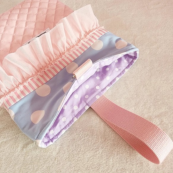 粉藍粉色絎縫鞋盒【可換尺碼】 第3張的照片