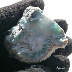 天然石ラリマー約40mm(ドミニカ共和国産)約35g 母岩付き原石ラフロック鉱物鉱石[lar-221209-10] 1枚目の画像