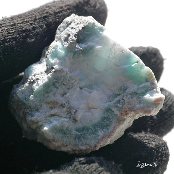 天然石ラリマー約40mm(ドミニカ共和国産)約35g 母岩付き原石ラフロック