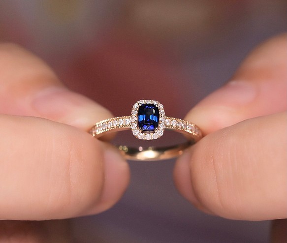 【送料無料】 天然石 ダイヤモンド サファイア リング 指輪 刻印有エクセレントカット