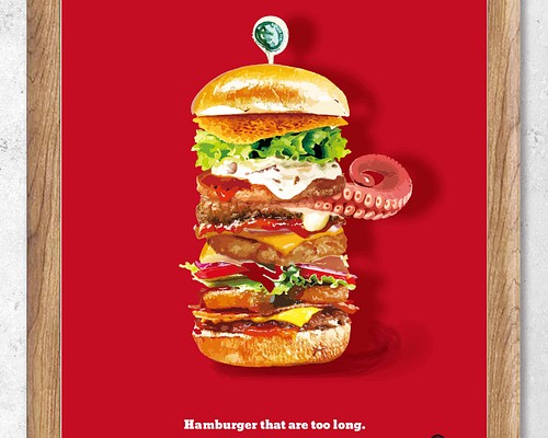 タコハンバーガー おもしろい アート アートポスター ポスター A4 全作 