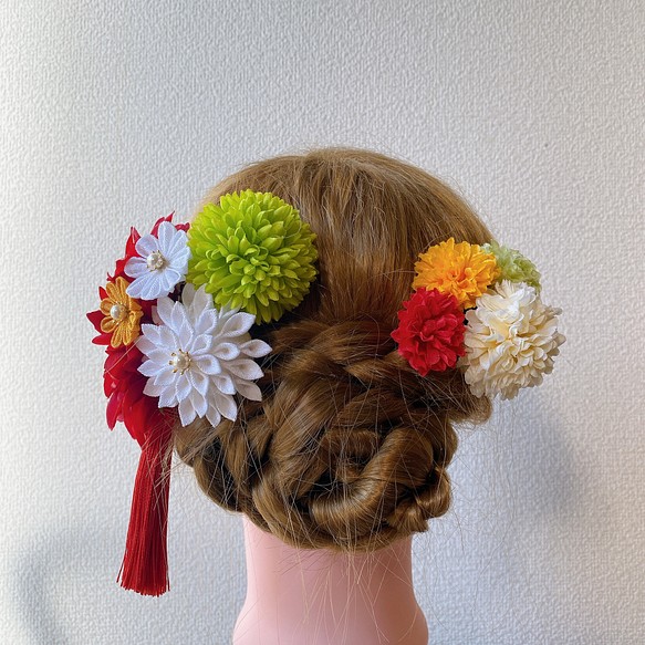 つまみ細工と造花の髪飾りセット(8) 1枚目の画像