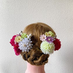 つまみ細工と造花の髪飾りセット(15) 1枚目の画像