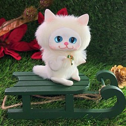 白猫のスピカちゃんぬいぐるみドールアートドール 1枚目の画像