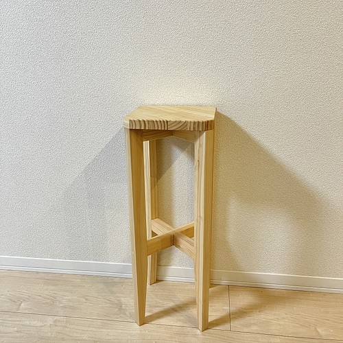 職人手作りハイスツール 木製 カウンターチェア 椅子 椅子（チェアー 