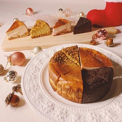 【グルテンフリー・白砂糖不使用】クリスマスアソート(5号)バスクチーズケーキ3種＆ガトーショコラ　クリスマスケーキ 1枚目の画像