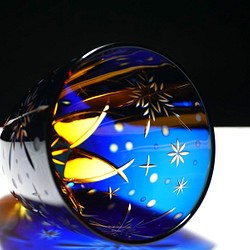 【クリスマス限定】小さなグラス 氷華-hyo ka-　瑠璃オレンジ 1枚目の画像
