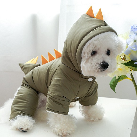犬服 可愛い ペットウェア 犬ウェア 冬 恐竜 暖かい すごく暖かい 防寒
