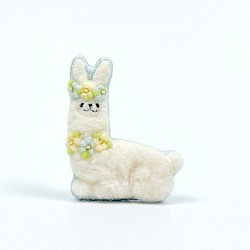 兔子羊駝胸針(白色)生肖系列 第1張的照片