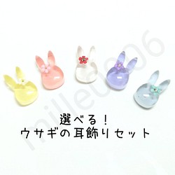 選擇！兔子耳環套裝 第1張的照片