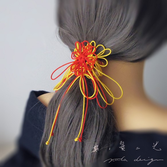 髮帶“Sinoyu Nikou”（朱紅色 x 黃色） 第1張的照片