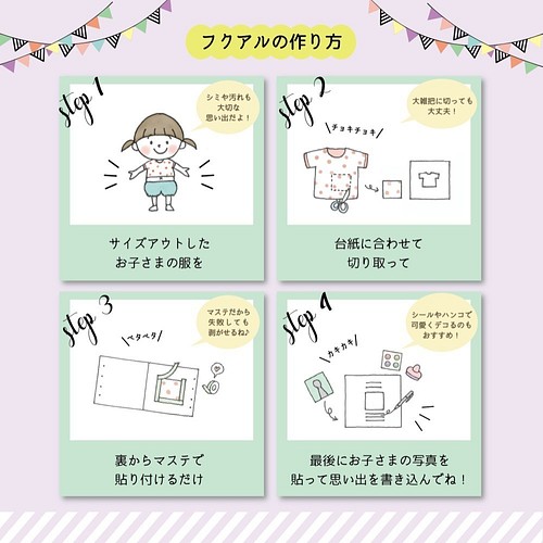 ママの手で思い出の「服」を残す【フクアル】＋専用追加台紙10枚セット