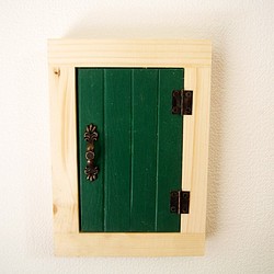 【コンセントカバー】照明スイッチ＆コンセントカバーボックス　カラー扉（緑） 1枚目の画像