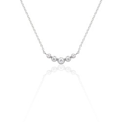 【在庫1点あり】K18 ホワイトゴールド 天然石 ダイヤモンド ファイブストーン ネックレス 美輪宝石 1枚目の画像