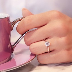 【婚約指輪】1.0ct ソリティアリング（プラチナ・18KYG・18KPG） 1枚目の画像