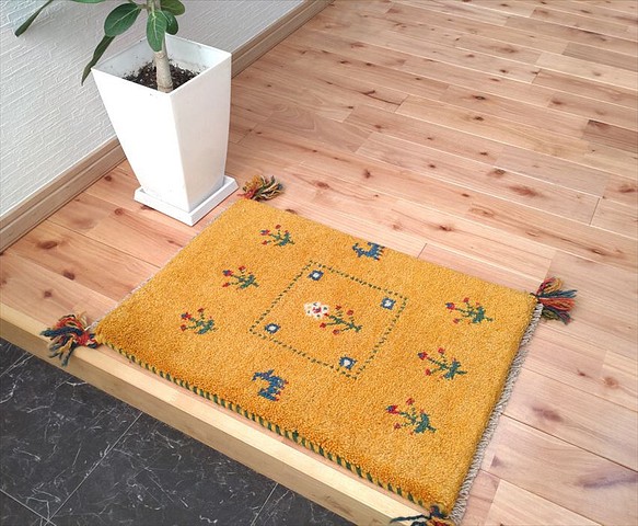 ペルシャギャッベ 高品質 ペルシャ絨毯 120x81m ギャッベ 玄関マット-