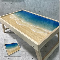折り畳みテーブル レジンアート 海アート 折り畳み テーブル 壁掛け 