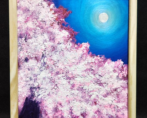 油絵 絵画 【満月の桜】 絵画 ＨＲ 通販｜Creema(クリーマ)