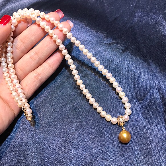高級】南洋真珠&淡水真珠 ネックレスk18 ネックレス・ペンダント