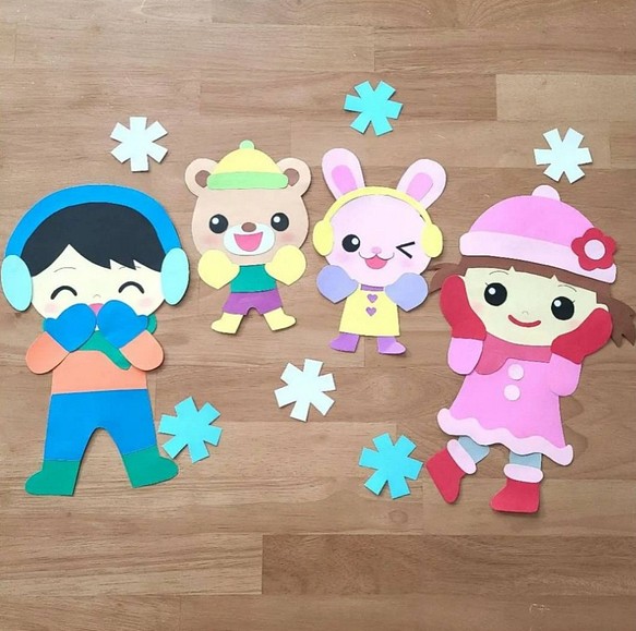 1月 2月  ミトン 冬 雪遊び 壁面飾り 保育園 幼稚園 1枚目の画像