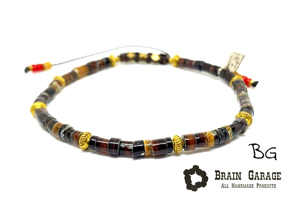 【BG】Buffalo horn & Brass beads Bracelet 〈BG22B0006〉 1枚目の画像