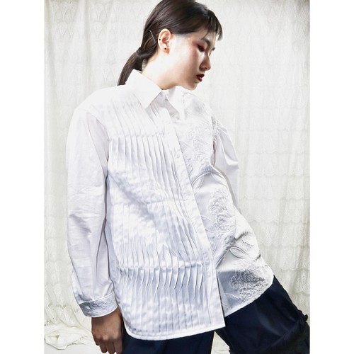 naminami design shirt 4007 white meikeiin handmade シャツ